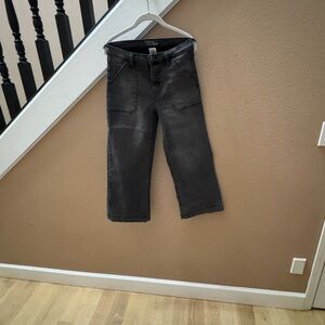 Grey Denim Cropped Jeans